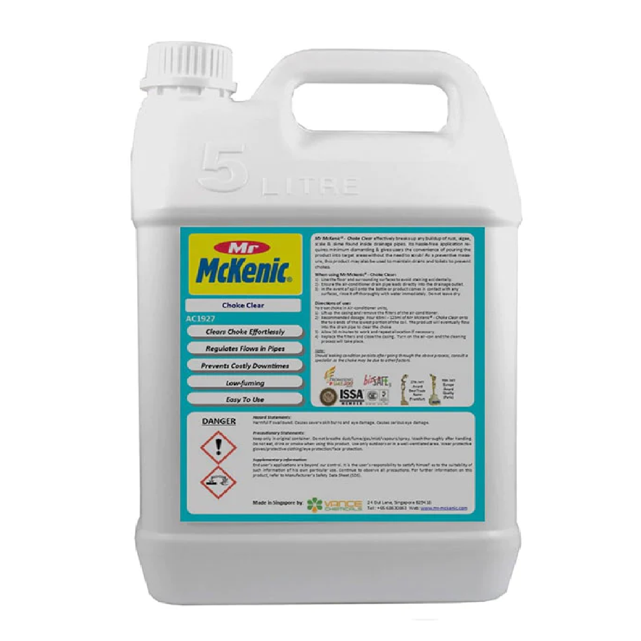 Mr Mckenic Choke Clear For AIRCON & PIPES 5L
